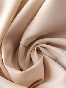 SHEIN Clasi 大码女式无袖开衫和松紧腰裤两件套，休闲百搭，适合春夏季办公室/通勤穿着 - 杏色 - 查看 3