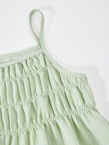 SHEIN Set de 2 piezas de camiseta sin mangas con volantes y pantalones anchos de pierna ancha, estilo casual, dulce y elegante para adolescentes, apropiado para uso diario, ir a trabajar, ocio, vacaciones y reuniones con amigos