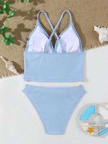 Tankinis für Tween Kleine Mädchen, 2 Stücke, einfarbig, gerippter Stoff mit Muschelquaste, geeignet für den Strandurlaub, Sommeroutfits für Kleine Mädchen, Sets für Kleine Mädchen, Badeanzüge für Teenager, Bikini-Sets für Teenager, Badeanzüge für Teenager, Bikini-Sets für Teenager, Bikini-Sets für Teenager, Western-Badeanzüge für Teenager