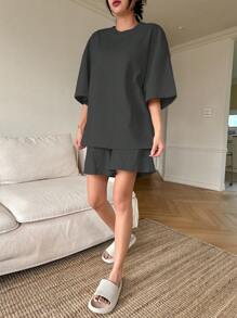 DAZY Casual Loose T-Shirt And Shorts Pajama Set