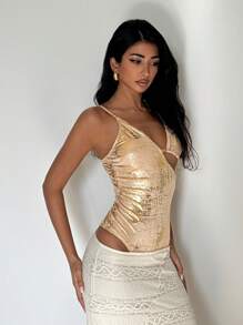 EgrlEra Metallisch-sexy Badeanzug für Frauen, perfekt für den Sommerstrand