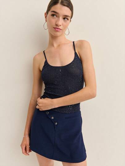 Nöista 女式闪亮紧身吊带背心，适合日常穿着和特殊夜晚外出