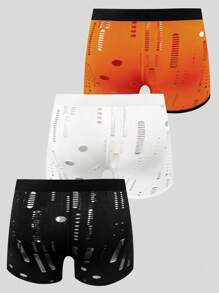 Paquete de 3 Bóxers informales de cintura elástica con diseño desgastado de unicolor para hombre
