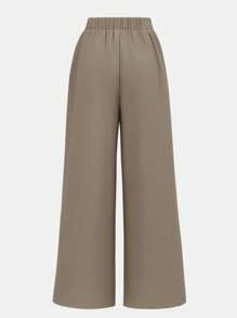 Girlism Pantalones anchos de tiro alto con pliegues para adolescentes, elegantes y versátiles para el diario, el casual y el streetwear, cómodos y con estilo, adecuados para volver al colegio, vacaciones familiares, picnics al aire libre en primavera y uso diario en diferentes ocasiones