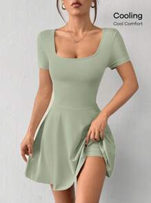 SHEIN EZwear Abito attillato a maglia verde menta mini per donna