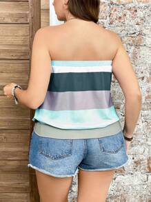 SHEIN LUNE Áo bandeau nữ cỡ lớn thường ngày đa năng, tốt nghiệp lễ Phục sinh, mùa xuân, mùa hè, kỳ nghỉ Bohemia, lễ Phục sinh, đồng quê, buổi hòa nhạc, tốt nghiệp - màu xanh lá - Xem 10