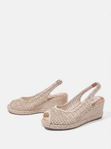 Styleloop Women's Bohemian Style Platform Wedge Sandals - Apricot - View 4