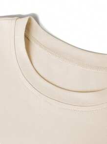 大码女式休闲花卉蝴蝶结宽松 T 恤 波西米亚风格野花宽松 T 恤 独立日/7 月 4 日花卉宽松 T 恤 美国字母图案宽松 T 恤 - 杏色 - 查看 3