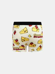 Tween Boy Hamburger Pizza Print Elastic Waist Briefs