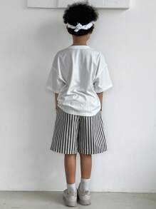 Hapijoa Pantalones anchos y sueltos a rayas de verano para niños preadolescentes, ropa de vuelta al colegio
