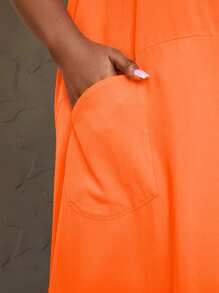 Maweii Plus Size Women's Summer Solid Color Sleeveless Top Dress With Pockets Maxi Women Outfit