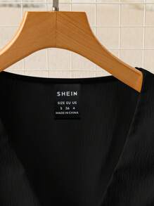 Franclia Halloween Women's Cute Cap Sleeve V-Neck Short Ruffled Hem Sleeveless Tie Front Blouse, Spring/Summer