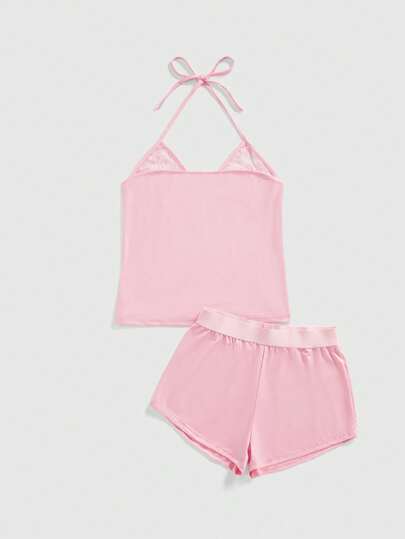 Kawaii Sweet Pure Lace Patchwork Casual & Comfortable Women Summer Pajama Set