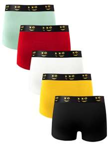 SHEIN Confezione da 5 pezzi di biancheria intima slip casual con stampe di cartoni animati per ragazzi pre-adolescenti