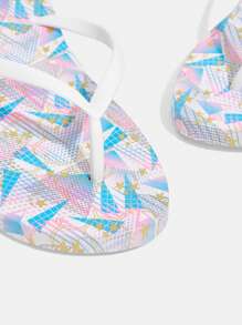 女士人字拖、沙滩凉鞋、彩色平底拖鞋