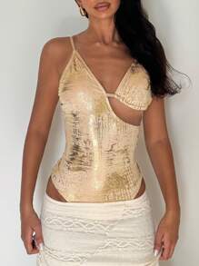 EgrlEra Metallisch-sexy Badeanzug für Frauen, perfekt für den Sommerstrand