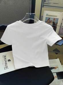 Camiseta corta de manga corta con estampado de la frase "I Love Italy"