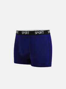 Teen Boy 7pcs Contrast Letter Tape Boxer Briefs