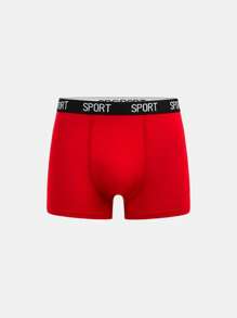 Teen Boy 7pcs Contrast Letter Tape Boxer Briefs