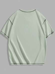 Manfinity Hypemode Tricou bărbătesc casual, lejer, cu guler rotund, umeri căzuți, mânecă scurtă, vară