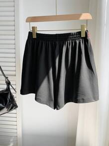 Comfortcana Women's Solid Color Fashionable Shorts, Suitable For Summer - Black - View 2