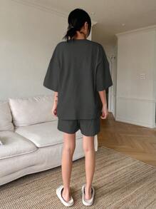 DAZY Casual Loose T-Shirt And Shorts Pajama Set
