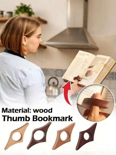 Wooden Thumb Bookmark One Hand Reading Thumb Book Support Book Page Holder Convenient Bookmark For Office Book Lovers Fast Reading Aids Tools