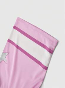 ROMWE MEN Prep Men's Casual Short Sleeve T-Shirt With Numeric Pattern And Ice Hockey Rhinestone Effect - Pink - View 6