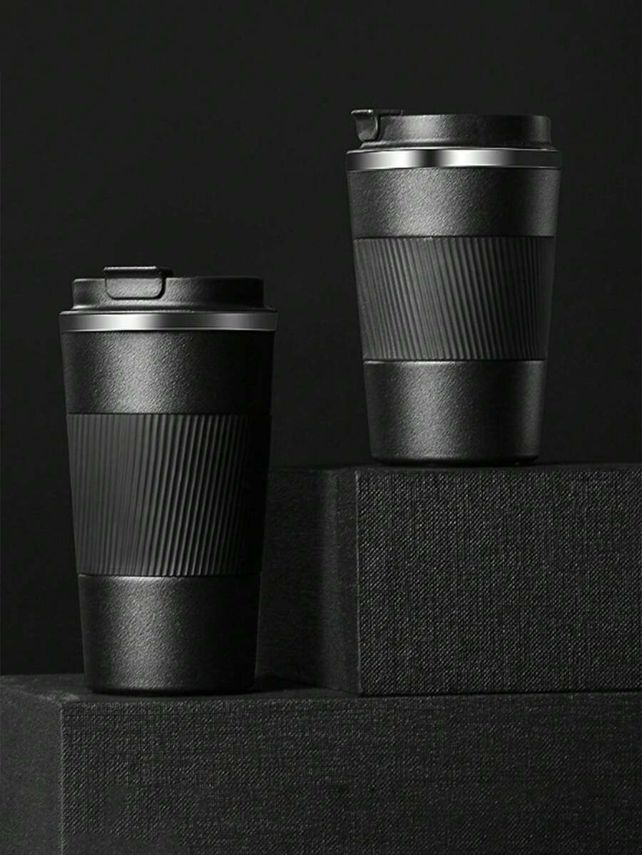 1 pièce Mug de transport en acier inoxydable isotherme, mug de voyage portable et élégant avec couvercle étanche, mug de café isotherme réutilisable pour boissons chaudes et froides/thé - mug de café de transport pour voiture, fournitures scolaires