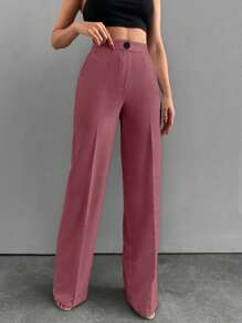 SHEIN Cottnline Beige Basic Pants, Fashionable Suitable For Summer - Pink - View 6