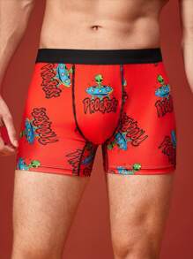 Happy Jammies Boxers briefs pour hommes avec imprimé graphique contrastant sur tout le vêtement
