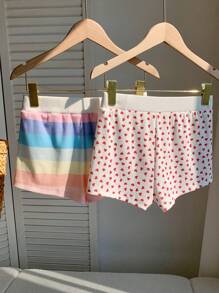 Comfortcana Two-Piece Set Women Striped Shorts, Fashion & Suitable For Summer - Multicolor - View 2