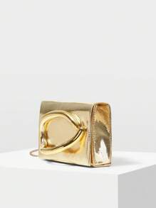 MOTF PREMIUM WOMEN'S PU LEATHER WOVEN EVENING CLUTCH - Gold - View 3