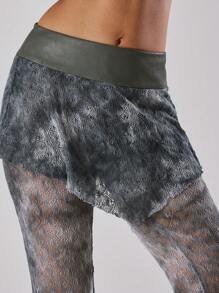 MUSERA Kỳ nghỉ hè, lễ hội Ibiza, phong cách rave, cô gái cá tính, váy ngắn ren bất đối xứng bằng da PU đính đinh tán, dự tiệc lễ Phục sinh. - Nhiều màu - Xem 5