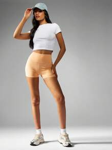 MISSGUIDED Athletic Biker Shorts High Waisted Workout Running Yoga Compression Exercise Training Fitness Active Wear Sports Gym Performance