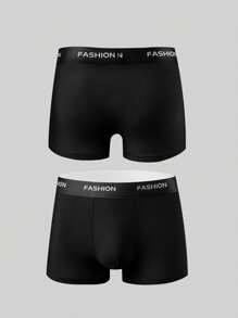 Manfinity Underwear&Sleepwear Basics Set de 5 calzoncillos tipo bóxer para hombre con cintura elástica y letras en colores contrastantes, cómodos