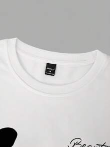 Claim Dot Men's Crew Neck Short Sleeve T-Shirt, Fashionable For Summer - White - View 4