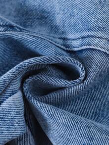 SHEIN Playful Pals 1pc Baby Boys' Denim Jumpsuit Vintage Cute Cartoon Dinosaur & Car & Letter Print Overall Jumpsuit, Casual Matching Tee/Shirt, Adjustable Straps, Summertime Fashionable Daily Wear - Blue - View 6