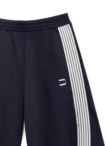 NEON BLANC Pantalón de chándal holgado de punto azul marino para hombre, escuela