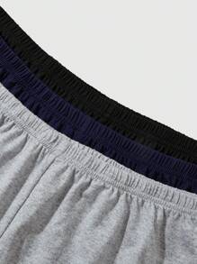 3件套男士夏季字母印花松紧腰睡裤短裤