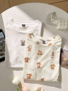 CovetEZ 两件套：女式熊印花T恤，夏季时尚