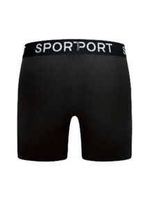 SHEIN Bộ 7 quần lót nam cạp chun chữ Boxer Brief - màu đen - Xem 2