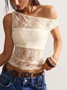 Bohemela Women's Boho Vacation Lace Solid Color Woven Halter Tank Top, Summer - Apricot - View 7