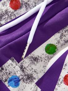 Manfinity EMRG مجموعة بنطلون ورياضي رجالي ماندفينيتي، بنطلون أرجواني، بنقشة مزيفة من الماس، جيوب وظيفية على جانبي البنطلون، خصر مطاطي، مناسب للارتداء اليومي والرحلات والعودة للمدرسة، الخيار الأول كهدية للأزواج والرفاق، بنطلونات رجالية بطباعات جرافيكية - متعدد الألوان - مشاهدة 6