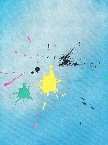 ROMWE MEN Street Life Áo thun nam in khẩu hiệu Splash Ink (Splash Ink ngẫu nhiên), Mùa hè - Màu xanh lam - Xem 5