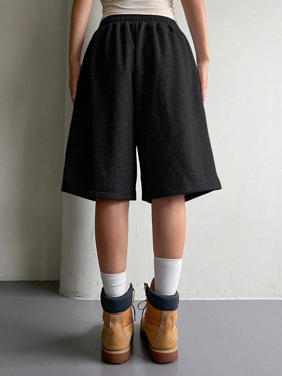 Women's Casual Versatile Loose Drawstring Waist Shorts Sweater Shorts