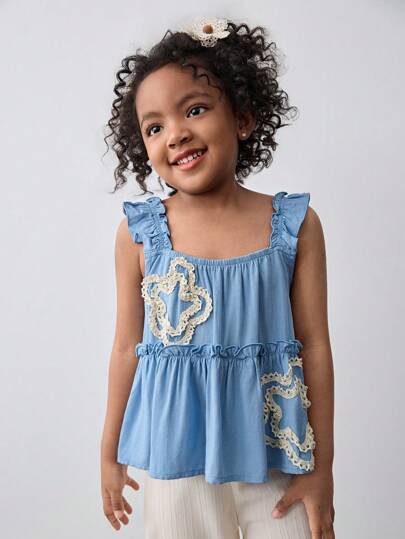 Maija Kids Maija Kids 年轻女孩花卉图案荷叶边吊带背心