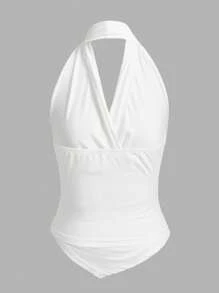 SHEIN ICON Women Asymmetric Hem Batwing Neck Backless Blouse