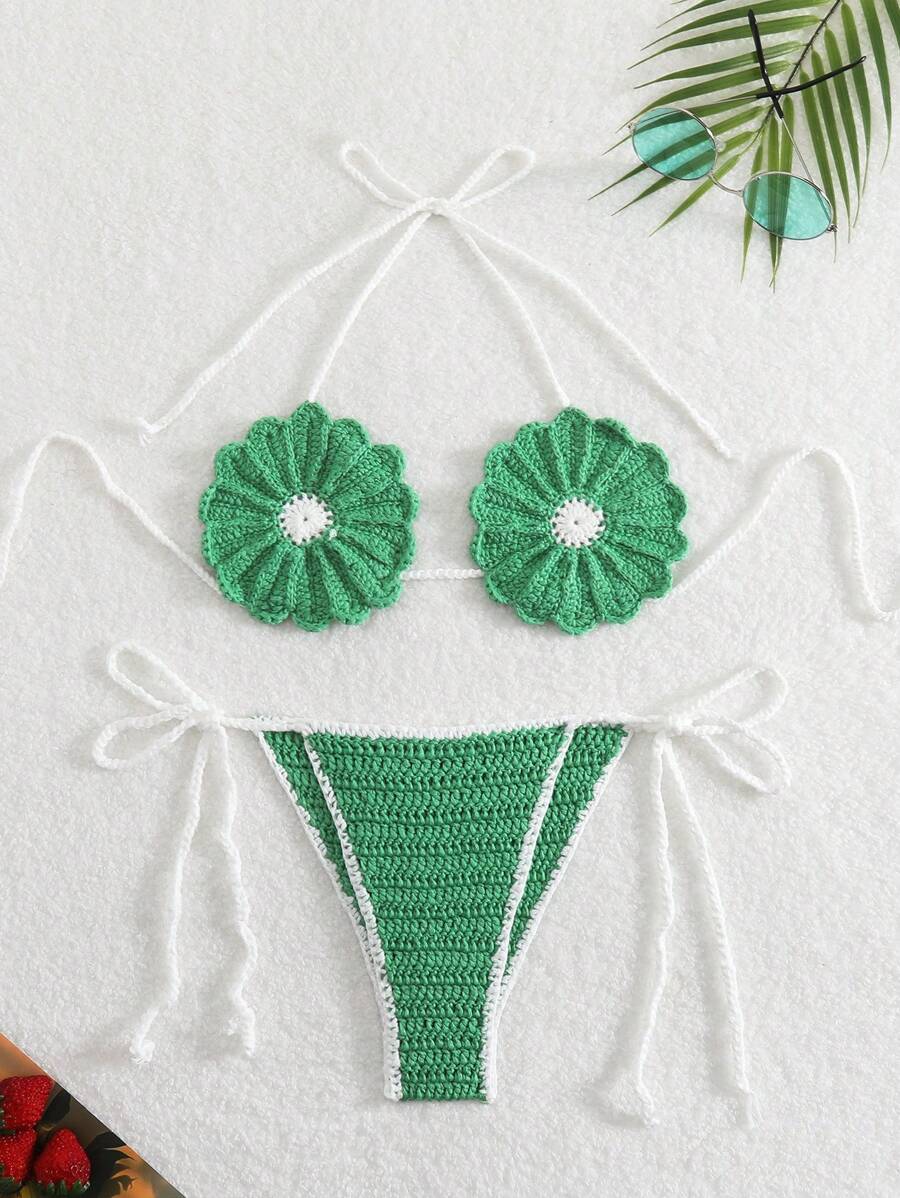 Swim Mod Women's Vacation Style Crochet Sunflower Cover Up, Cute & Stylish Crochet For Summer