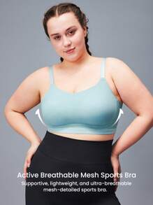 LUVLETTE Plus Blue Racerback Sports Bra Tank Top Medium Support Workout Breathable Casual-Sporty LingerieAsOuterwear Basic Active Gym SizeFreedom Bra